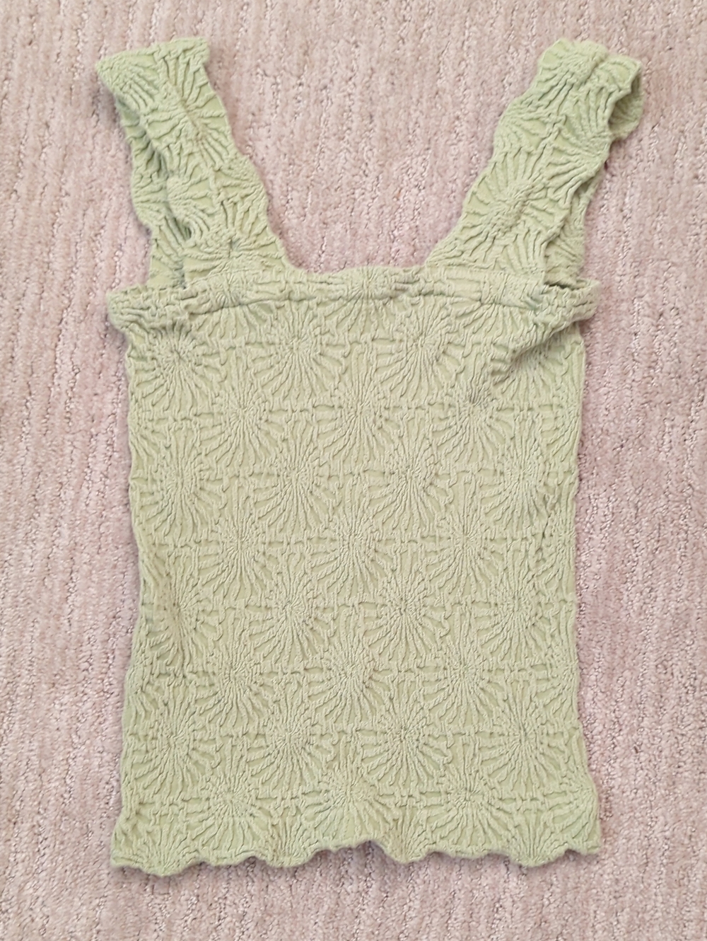 Free People Textured Square-Neck Tank - Sage Green